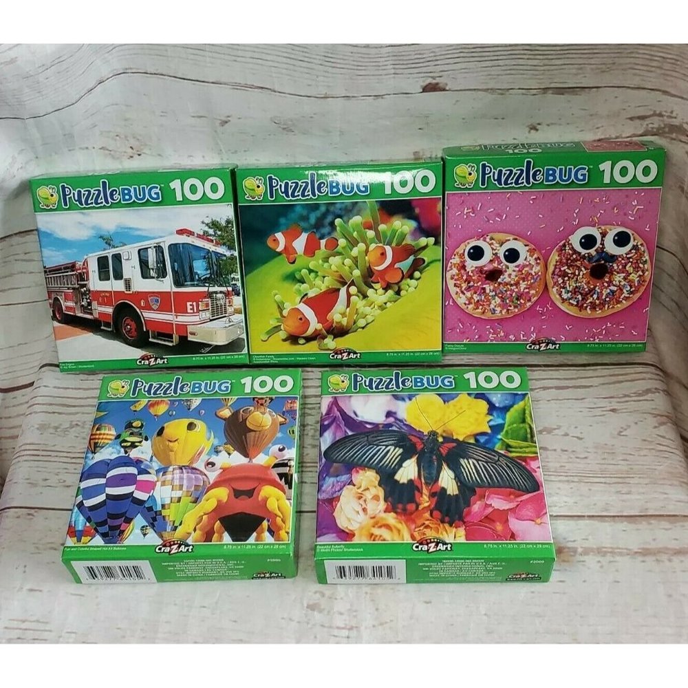Lot Of 5 CraZArt Puzzlebug 100 Piece Puzzle Home Fun And Games